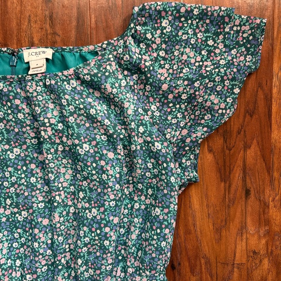 Flutter Sleeve Floral Print Midi Dress by J. Crew Perfect for Spring Feminine - Picture 5 of 10